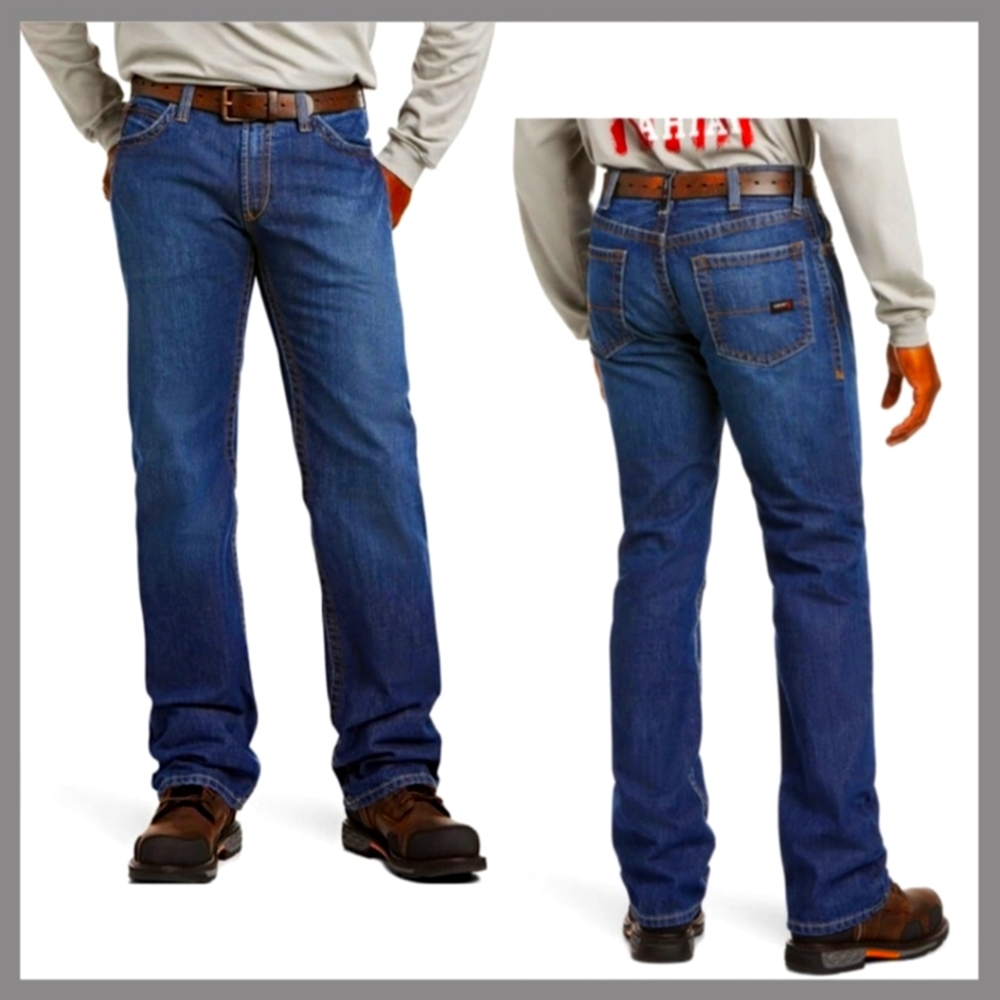 NWT Men's ARIAT Work FR M4 Relaxed Boot Cut Jean 34 X 34